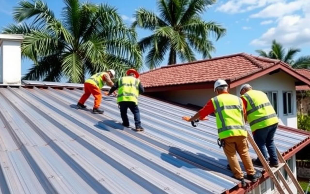 Full roof replacement underway with new sheeting