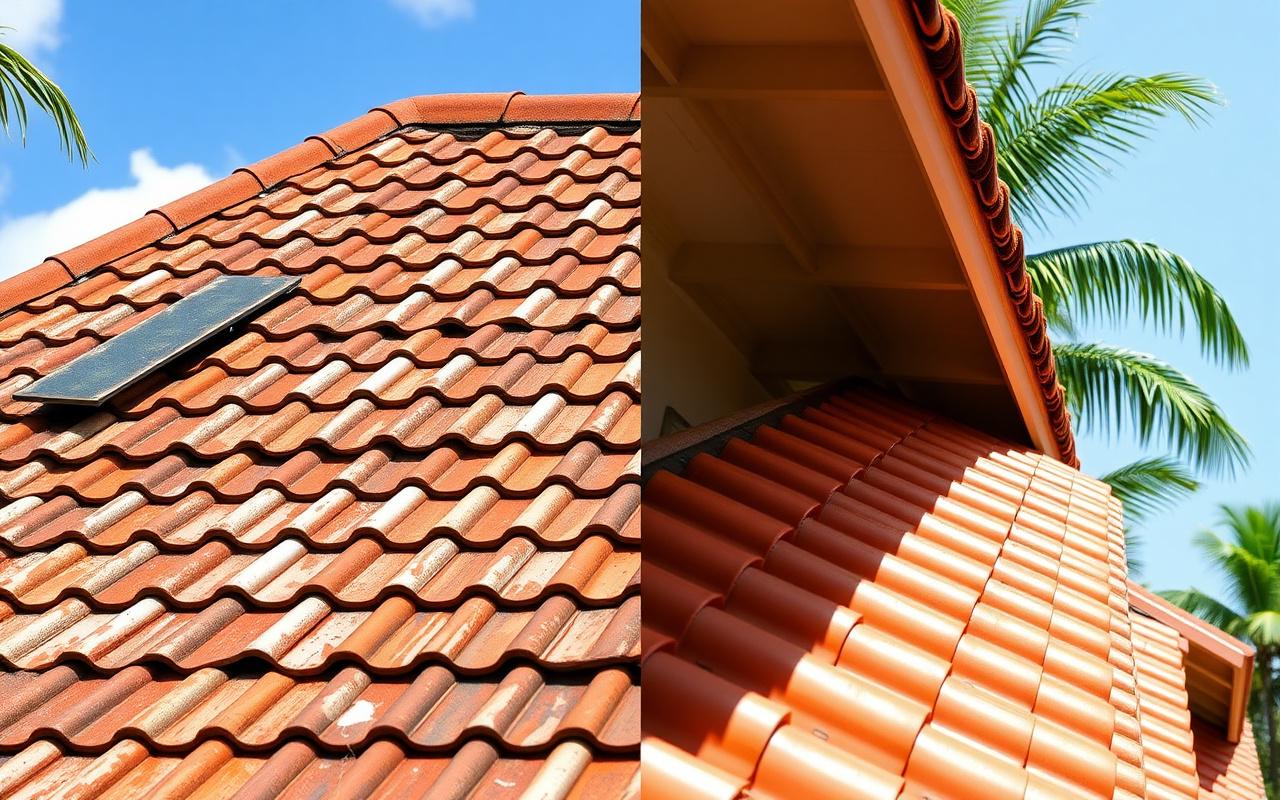 Heritage shophouse roof being carefully restored